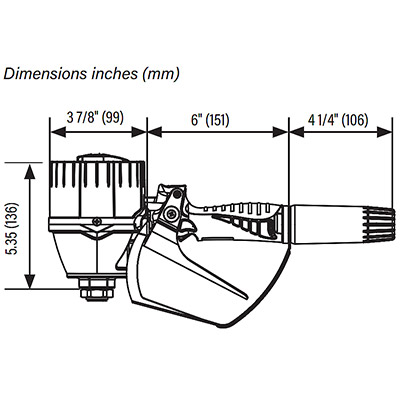 Dimensions for Mechanical Preset Meter Control Handles