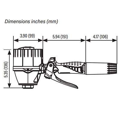 Dimensions for Mechanical Registry Meter Control Handles